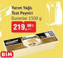 DURANLAR YARIM YAĞLI TOST PEYNİRİ